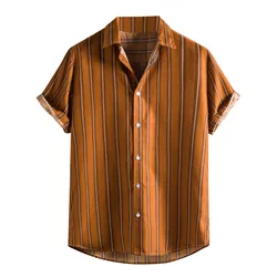 Jaycosin novo algodão linho camisas casuais para homem básico clássico verão casual impresso bolsos de manga curta topo blusa masculina camisas