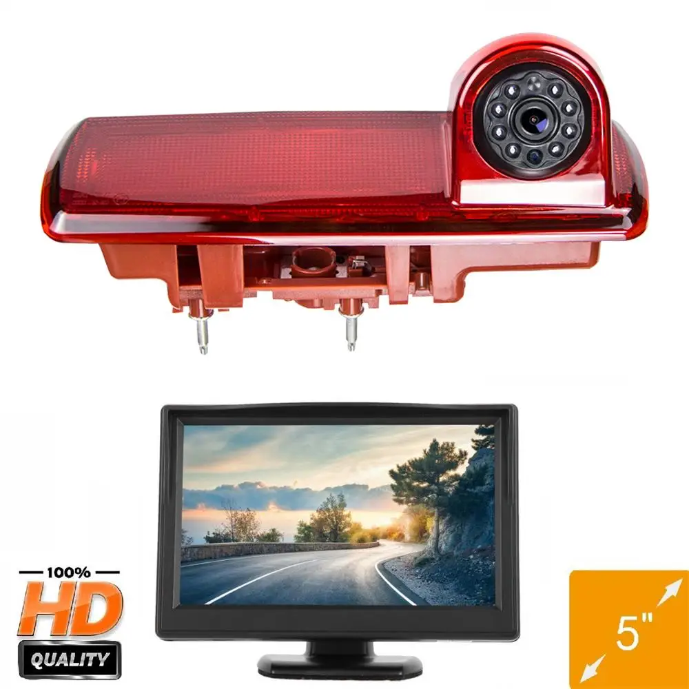 

Freezzmi Car Brake Light Rear View Camera for Fiat Talento Nissan NV300 Renault Traffic Primastar Opel +5 inch Monitor Kit
