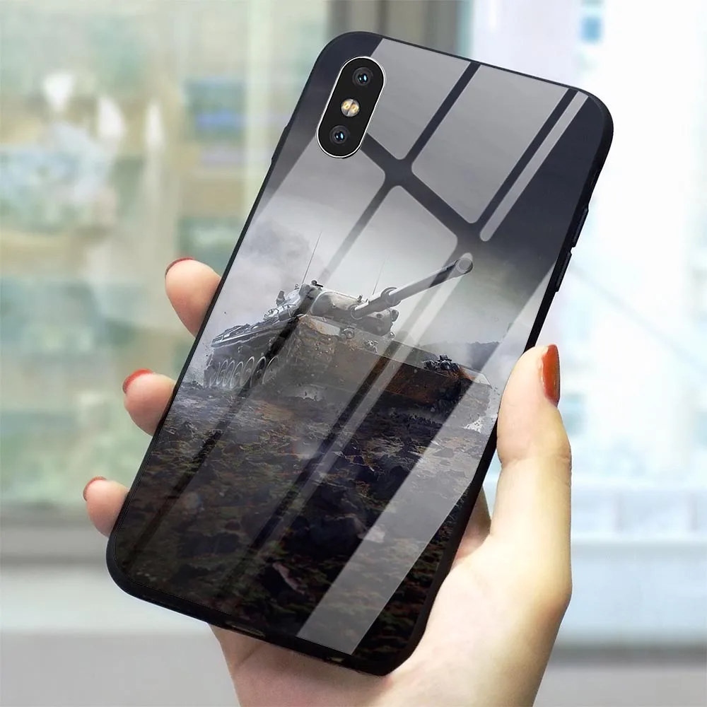 Чехол World of Tanks из закаленного стекла для iPhone 6 чехол 5 S 7 8/6 6S 8 Plus X XS XR Xs Max|Бамперы| |