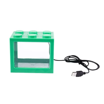 

Mini USB LED Lighting Clear Fish Tank Ornament Aquarium Office Desktop Decor, Green