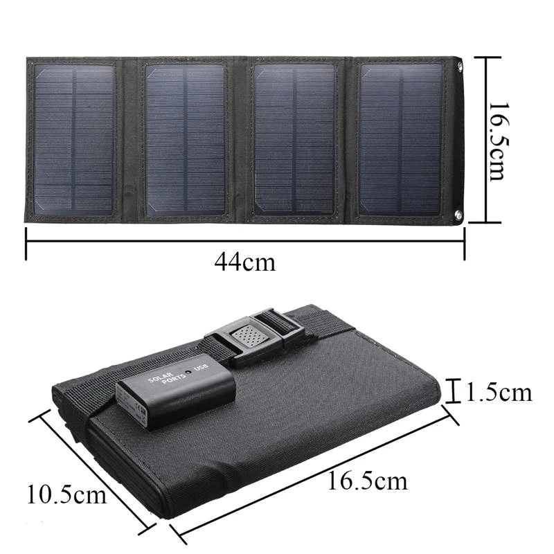 15W 5V 2A солнечная мощность Usb складная панель солнечной батареи для туризма, туризма, телефона зарядное устройство