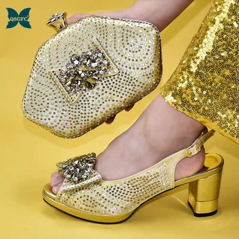 

2019 Italian design Women Matching Shoes and Bag Set In Heels Matching Shoes and Bag Set for Nigerian Party