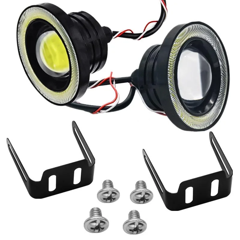 COB Angel Eye 64mm 2.5 Inch Waterproof Projector Car Led 30W Fog Lamp Fisheye Light Daytime Running Light