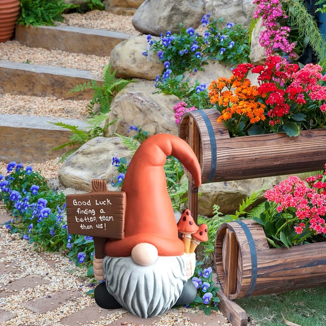 Statues de gnomes nains en résine, statue de champignon, ornement de  jardin, Pot de fleur, ornement de paysage, Figurine d'extérieur - AliExpress