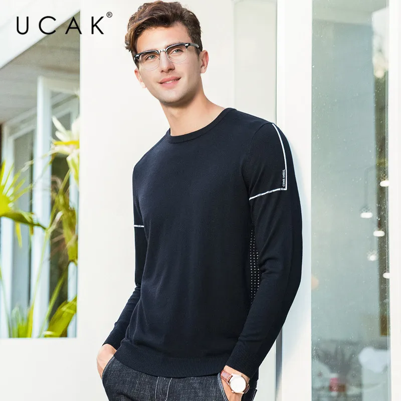 UCAK Brand Sweater Men Casual O Neck Pull Homme Knitwear Pullover Men Clothes Autumn Winter Cotton 1 UCAK Brand Sweater Men Casual O Neck Pull Homme Knitwear Pullover Men Clothes Autumn Winter Cotton 4