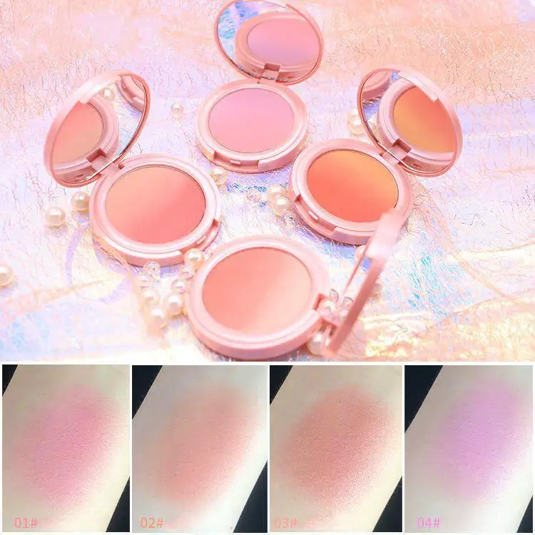 1p 4 Styles Makeup Sweet Pink Gradation Blush Nude Makeup Natural Good Color Two-color Blush Red Rouge Blush Makeup for Girl