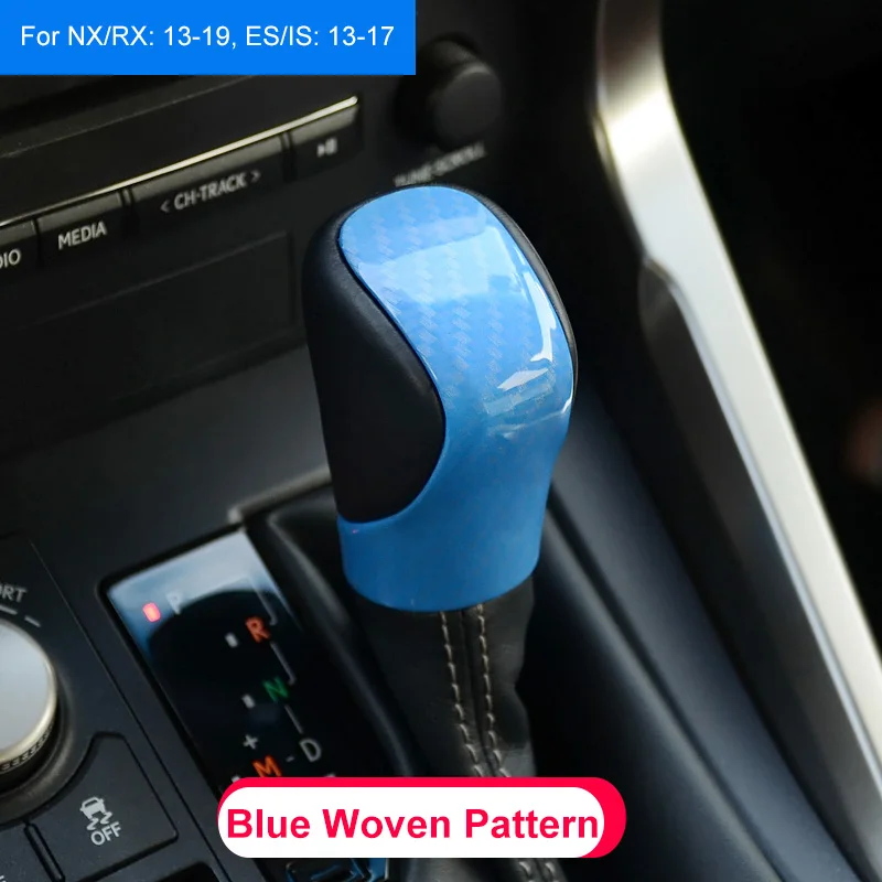 QHCP ручка переключения рулевого механизма автомобиля крышка на голову наклейка из углеродного волокна внутренняя отделка Подходит для Lexus NX200 300 ES200 250 RX300 300H - Название цвета: Woven Blue