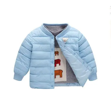 Небесно-голубой Baby and children's winter jacket children's thick coat children's warm clothes boys and girls lightweight children's jacket - Цвет: Небесно-голубой