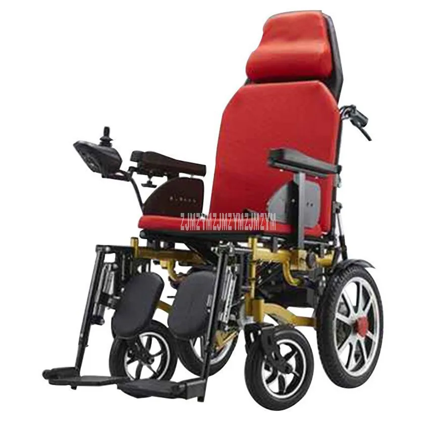 Excellent Sit/Lying Electric Wheelchair Foldable Carbon Steel Elderly Disabled Patient 10+16 inch Wheel 24V 12Ah/20Ah Handicapped Scooter 1