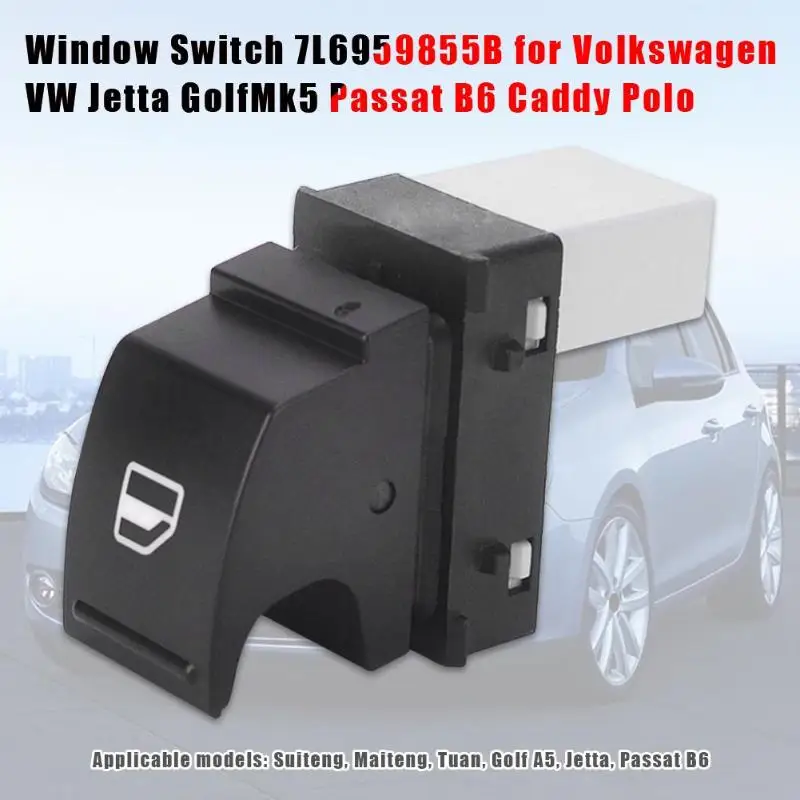 

Power Window Switch Passenger Side Metal and Plastics Practical Convenient for VW Jetta Golf Mk5 Passat B6 Caddy Eos