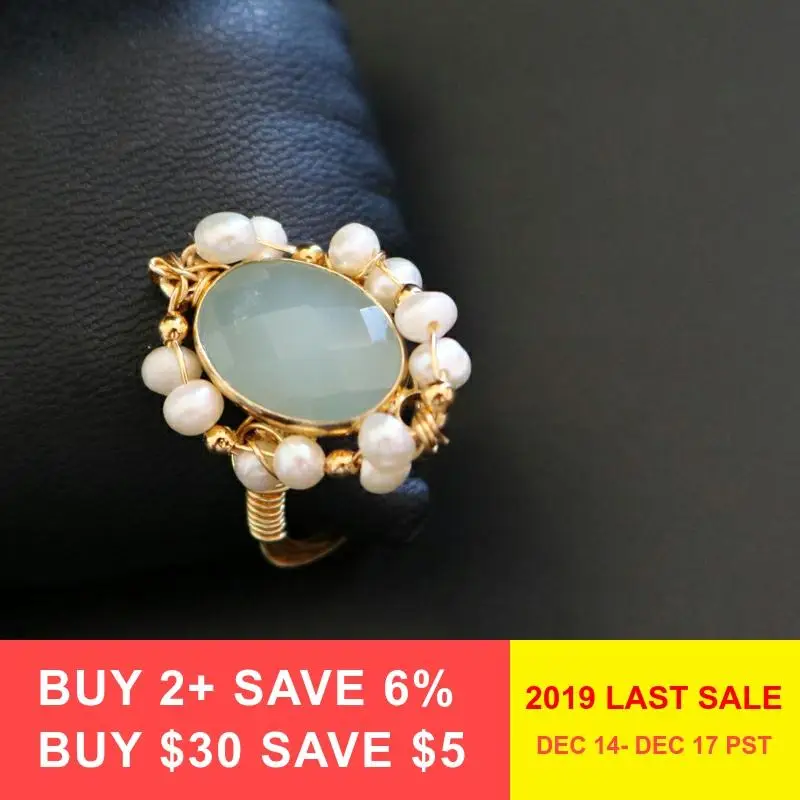 DAIMI крошечное кольцо из пресноводного жемчуга с несколькими бусинами