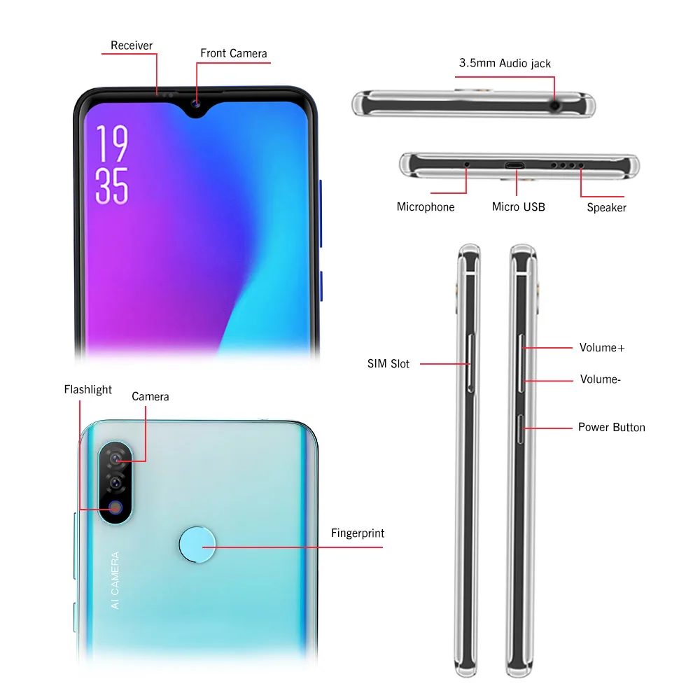  Global Version Allcall S10 Smartphone Helio P23 4GB+64GB Octa core 16MP Dual-camera 6.22