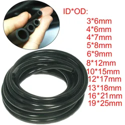 Black Multi - Size Smooth Nitrile Rubber Hose - 1m/3m Length - 19x25mm