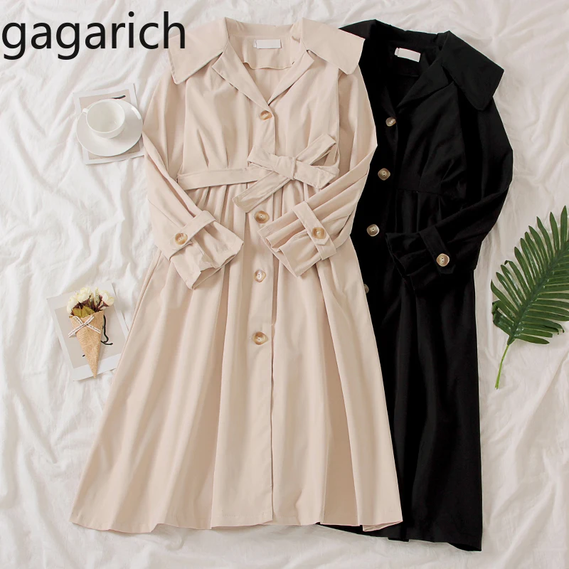 Gagarich Women Trench Autumn 2020 Elegant Solid Female Long Sleeve Loose Casual Coat |