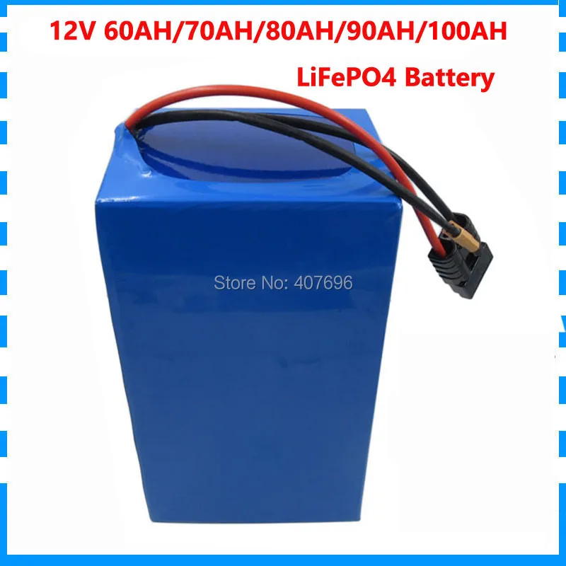 Высокая производительность 500W 12V 100AH 90AH 80AH LiFePO4 аккумуляторная батарея для