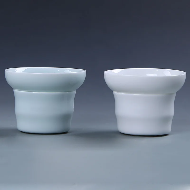 Ситечко для чая, Чайный фильтр, Celadon, керамическая белая посуда, простая сетка с основанием, керамический чайный набор кунг-фу, аксессуары, логотип, настраиваемый