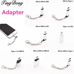 TingDong для iPhone type-C адаптер к Micro USB Все микро-usb для устройств на аndroid type-C к USB 3,0 USB-C адаптер