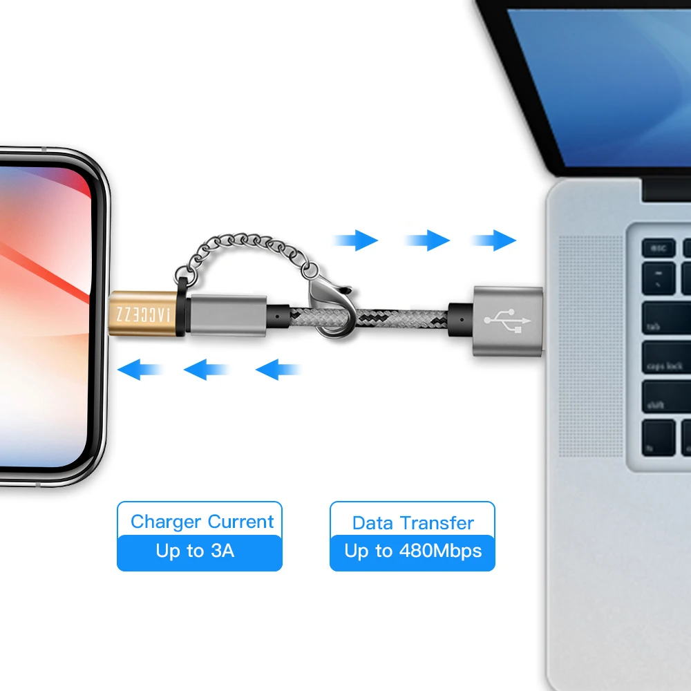 ACCEZZ Мини OTG 8 Pin для Micro USB Женский кабель адаптер для iPhone 5 5S 5C 6S SE 6 7 8 Plus X XS XR синхронизация данных разъем зарядного устройства
