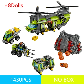 

Heavy airlift helicopter Building blocks 02087 Compatible lepining City series Volcano Expedition Base Bricks figures toys gift