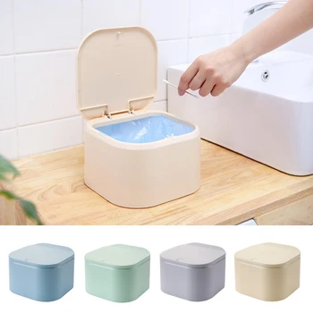 

Desktop Mini Tea Table Household Desk Trash Can Push-Type Sundries Organizer