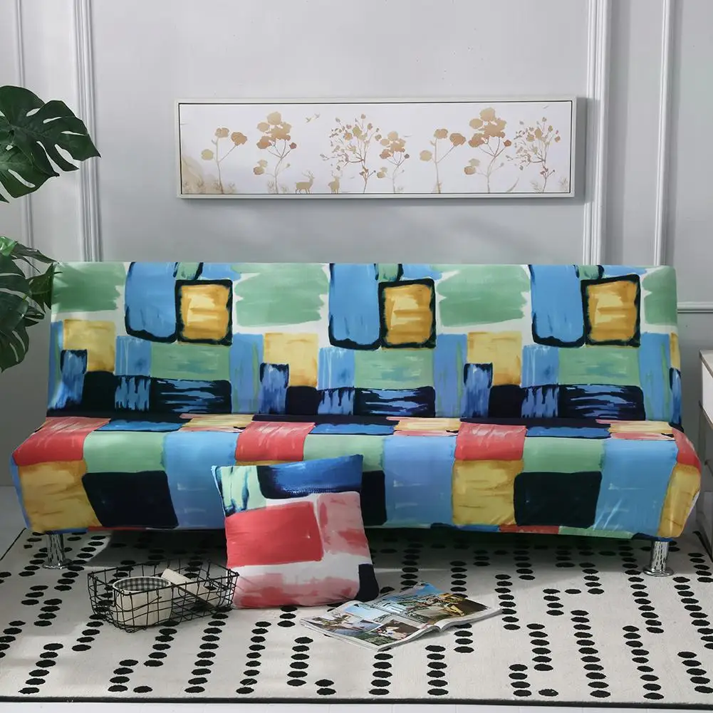 

No Armrest Printing Stretch Elasticity Sofa Bed Cover Funiture Slipcover All-Inclusive Foldable Sofa Cover Universal Sofa Towel