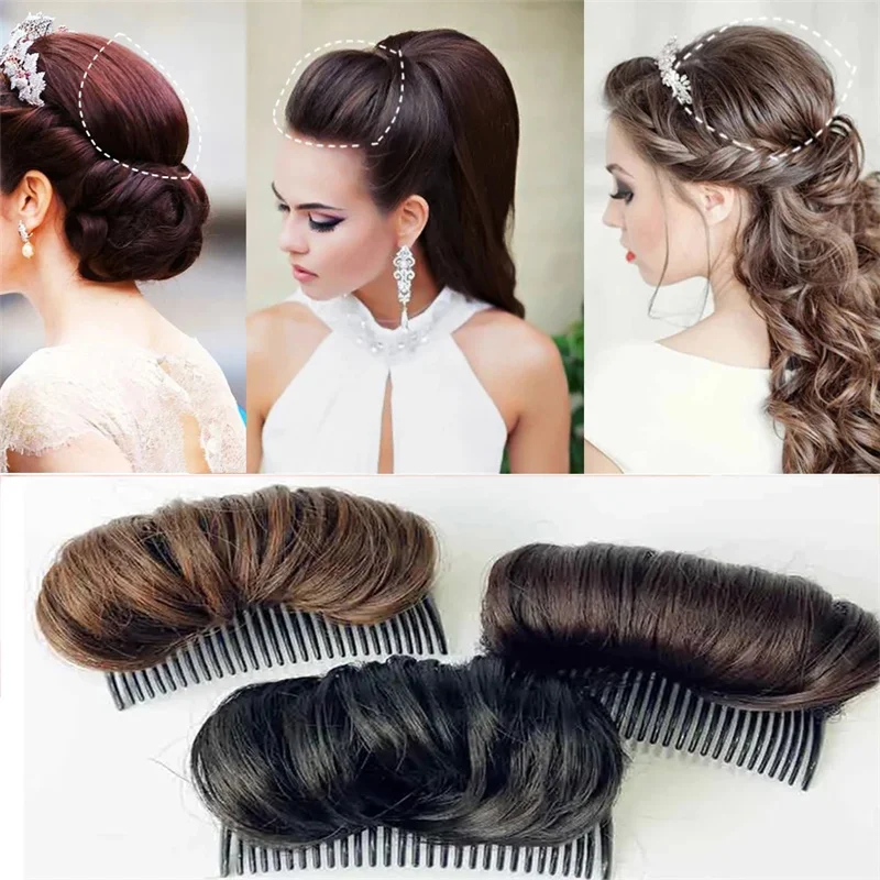 Hair Bun Princess Styling Fluffy Pad Hairpin Synthetic False Clip In Black Brown Natural DIY Extension | Красота и здоровье