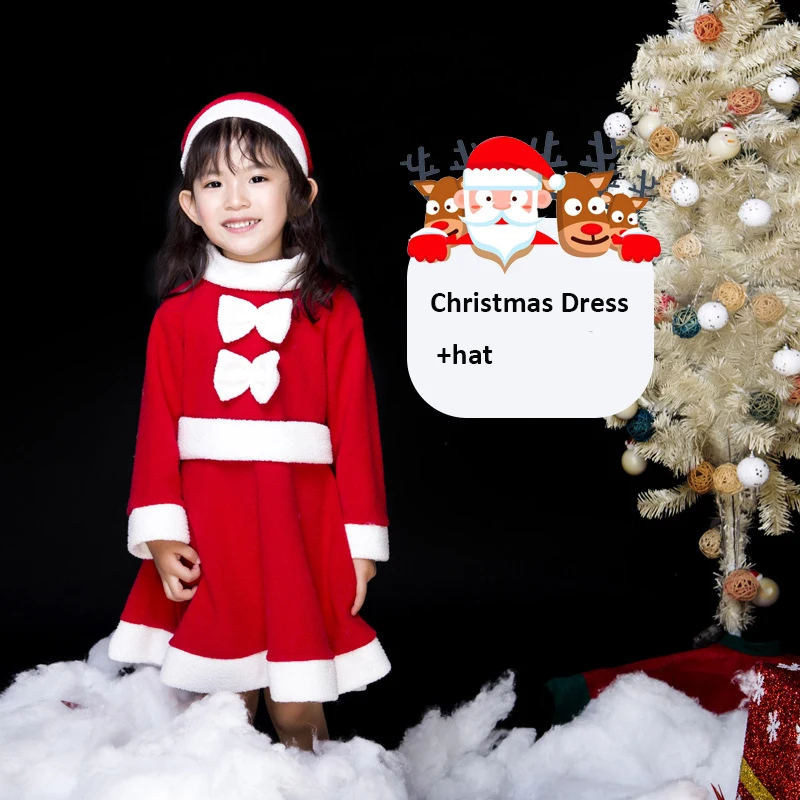 Одежда для девочек Рождественский костюм для детей 2, 4, 6, 8, 10 лет красное платье Санта-Клауса с накидкой для мальчиков и девочек, детская одежда для костюмированной вечеринки Одежда для девочек