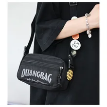 

New Men's Nylon Shoulder Bag INS Unisex Letter Badge Messenger Bags Fashionable Large-capacity Shopping Phone Bags Coin Purse