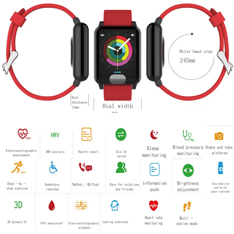 2019 New Bluetooth Smart Wrist Watch For Android Samsung iOS Men Women Sports Wristband
