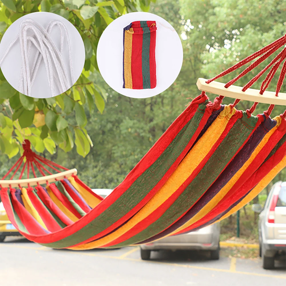 Portable Hanging Hammock Indoor Home Bedroom Hammock Lazy Chair Travel Outdoor Camping Swing Chair Thick Canvas Bed Hammocks
