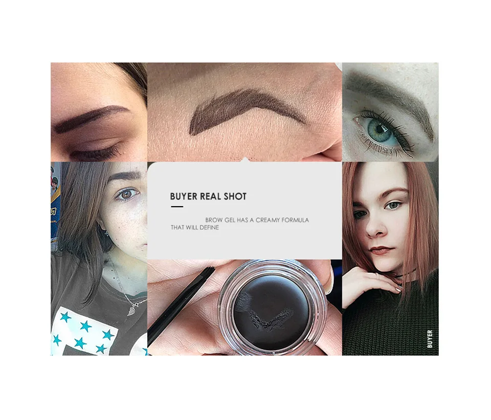 Maquiagem à Prova Gel de Longa Novo Profissional Cores Sobrancelhas Matiz Dwaterproof Água Pomada Duração 3d Natural Marrom Olho Sobrancelha Enhancer Creme 16061 4 6 Cheap Realç. sobranc.