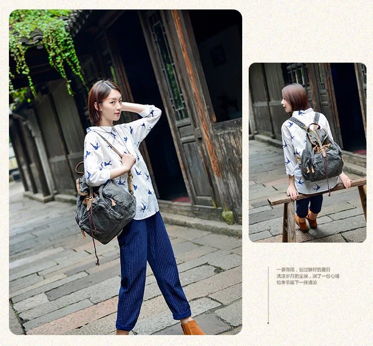 Cross Border for New Style Full-grain Leather WOMEN'S Backpack Retro Versatile Handbag a Generation of Fat