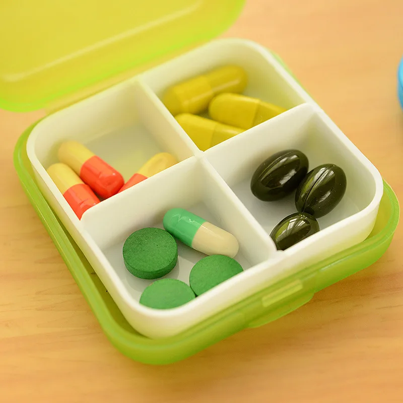 4 сетки мини-коробка для таблеток, органайзер для лекарств, водонепроницаемая коробка для таблеток, коробка для таблеток для путешествий, коробка для таблеток для лекарств, хранение таблеток, разветвитель