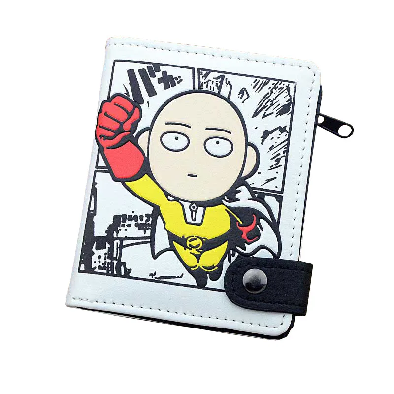 Аниме One Punch Man PU белый нулевой кошелек/портмоне с внутренним карманом на молнии