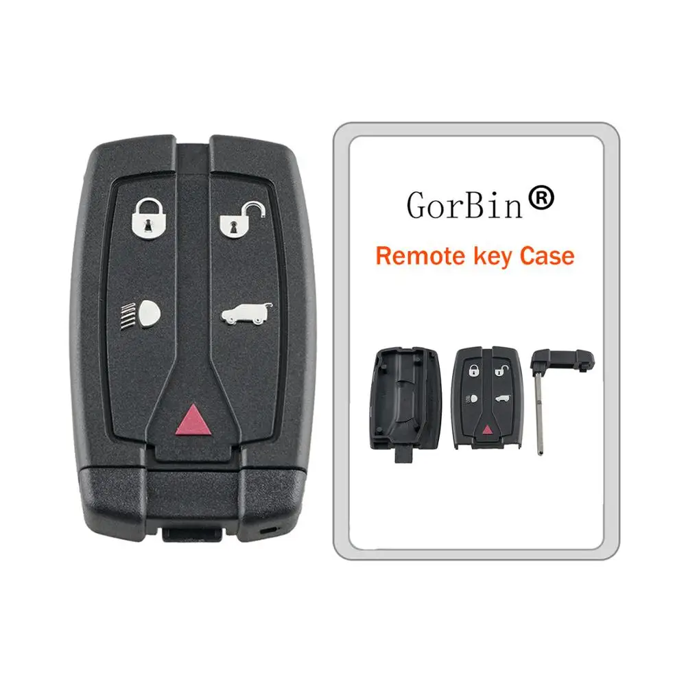 

GORBIN 5 Buttons Smart Car Key Fob Case for Land Rover LR2 2008 2009 2010 2011 2012 Replacement Car Remote Key Shell Cover