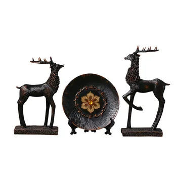 

European Reindeer Statue Resin Figurine Modern Art Animal Ornament Home Decoration Accessories Desktop Decor Ornament