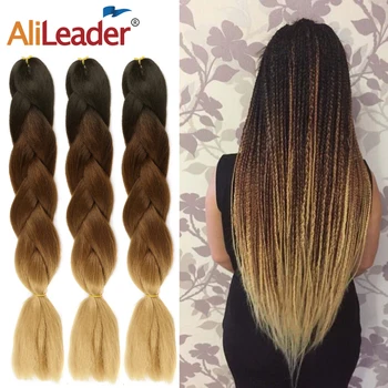 

Alileader Favourite Jumbo Braids Ombre Rainbow Jumbo Braids Synthetic Box Braiding Hair Extensions Twist Crochet Braiding Hairs