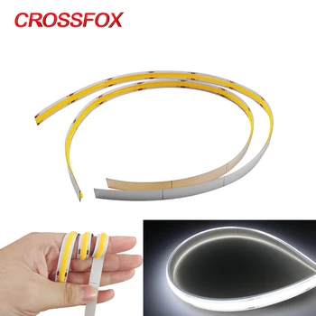 

CROSSFOX COB FOB Led Waterproof Flexible Strip Light Signal Lamp for Headlight Assembly Daytime Running Lights DRL DC 12V 24V