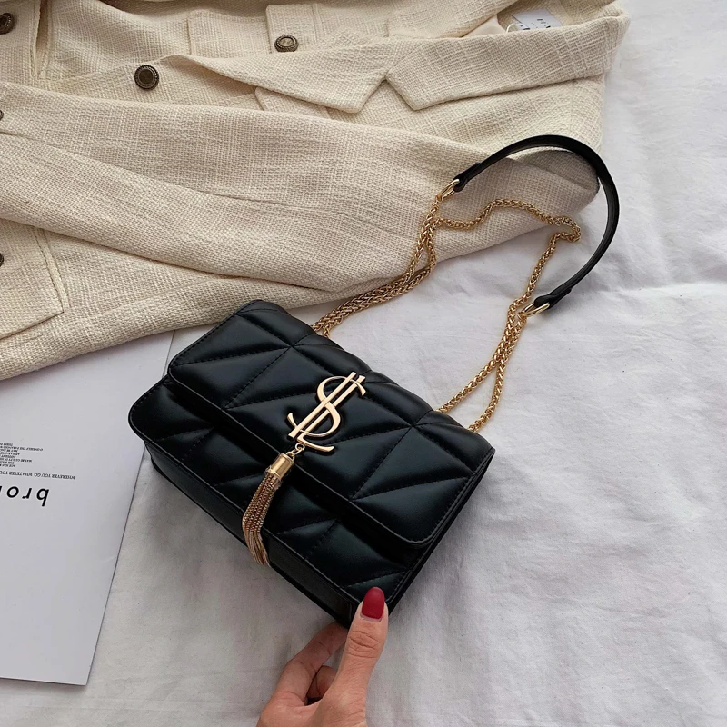 Bolso de mano de marca de lujo para mujer, bolsa cuadrada sencilla a la moda, de piel sintética de calidad, bolsos bandolera con cierre, 2019