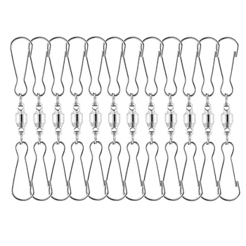 

12 Pack Spinning Double Clip Swivel Hooks for Wind Spinners, Windsock, Bird Feeders, Wind Chimes Crystal Twisters Party