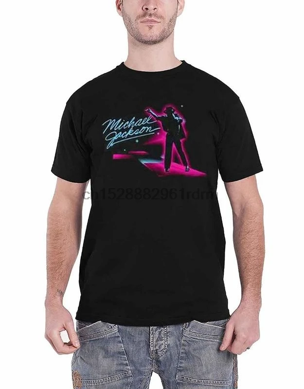 Clothing Michael Jackson T Shirt Neon Billie Jean Pose Official Mens Black 2938 |