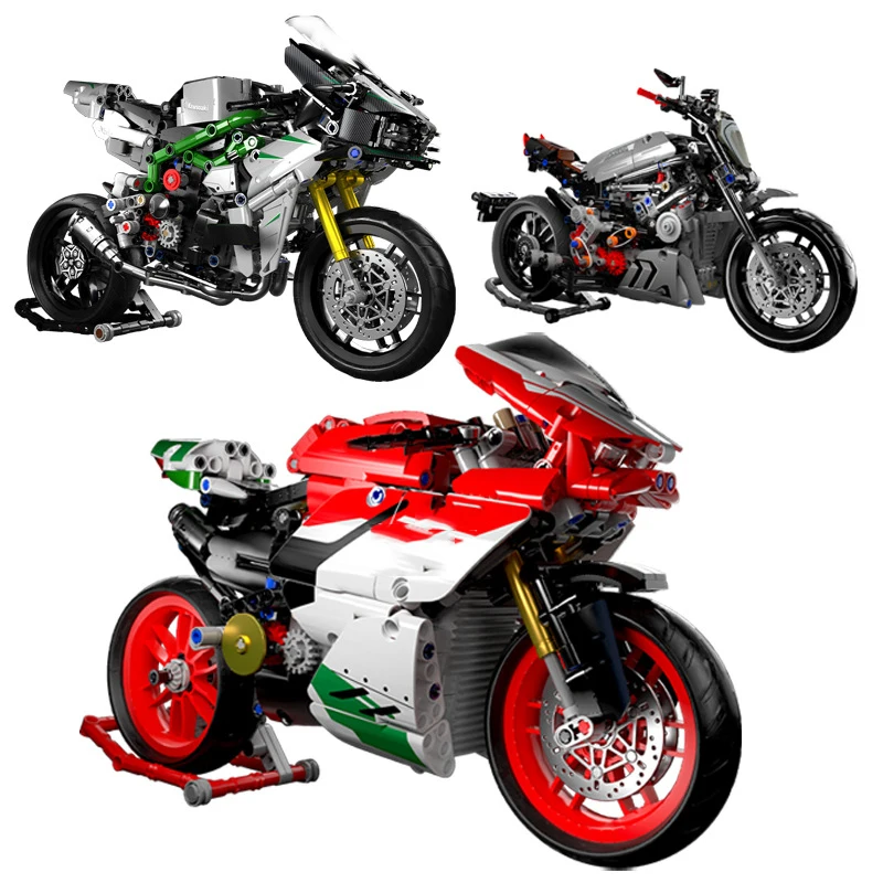 2022 new Motorcycle model Building Blocks Speed Champ sport Race moto sets Off Road Vehicle City car Motorbike bricks kits toys | Игрушки и