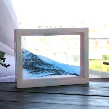 

NEW 3D Dynamic Flowing Grit Sand Painting Transparent Glass Frame Drawing Landscape Changeable Painting