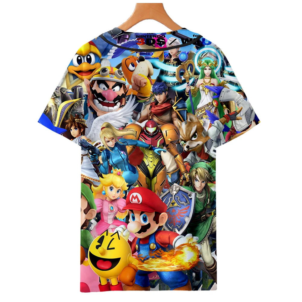 Super Smash Bros. Ultimate 3D стиль новая модная летняя футболка с короткими рукавами