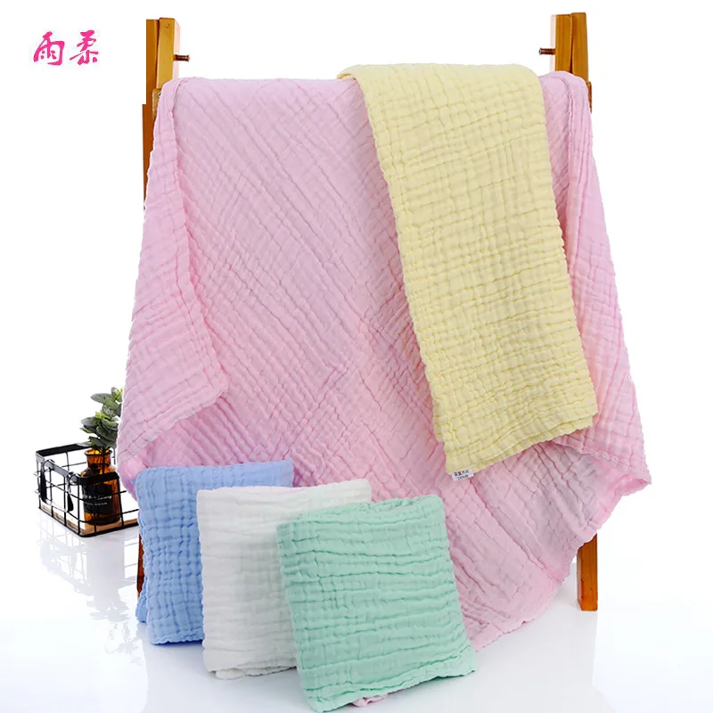 

Pure Cotton Six-layer Towel Blanket Infants Children's Quilt Baby Bath Towel Children Plain Color Children's Quilt Nursery Baby