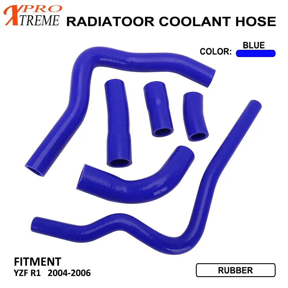 Мотокросса мотоцикл синий силиконовый радиатор Нагреватель Трубка охлаждающей жидкости водяной шланг для YAMAHA YZF-R1 YZF R1 YZF1000 2004 2005 2006