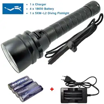 

Portable XM-L2 Scuba LED Flashlight Powerful Waterproof Diving Convoy Tactical Flashlight Super Bright Camping Exploring Lantern