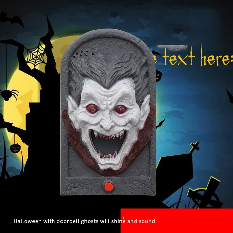 

Halloween Doorbell Horror Props Skull Witch Vampire Glowing Tricky Toy Halloween Sound And Light Doorbell