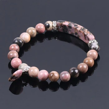 

8mm Natural Energy Amethyst Gem Single Circle Bracelet Stone Love Charm Women's Bracelet Elastic Jewelry