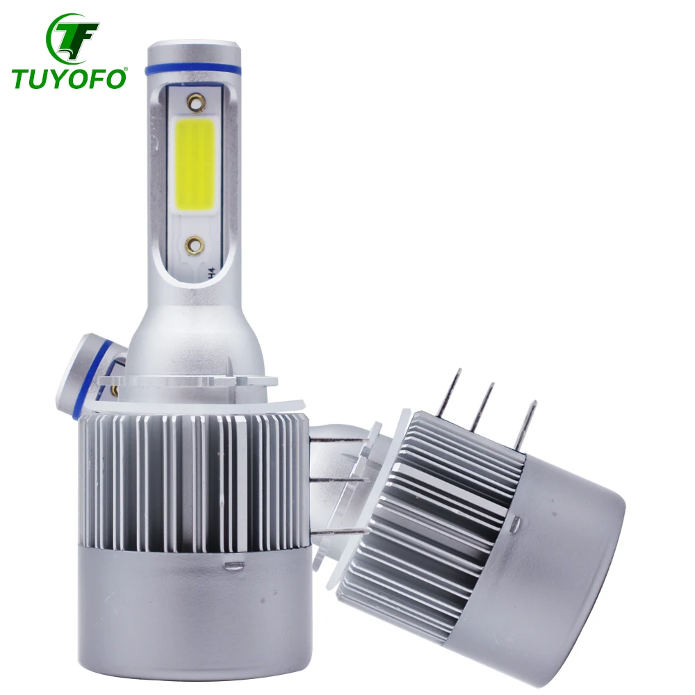 Tuyofo 2 шт. автомобильная лампа H15 светодиодная фара 6000K COB LED 72 Вт 10000LM беспроводной